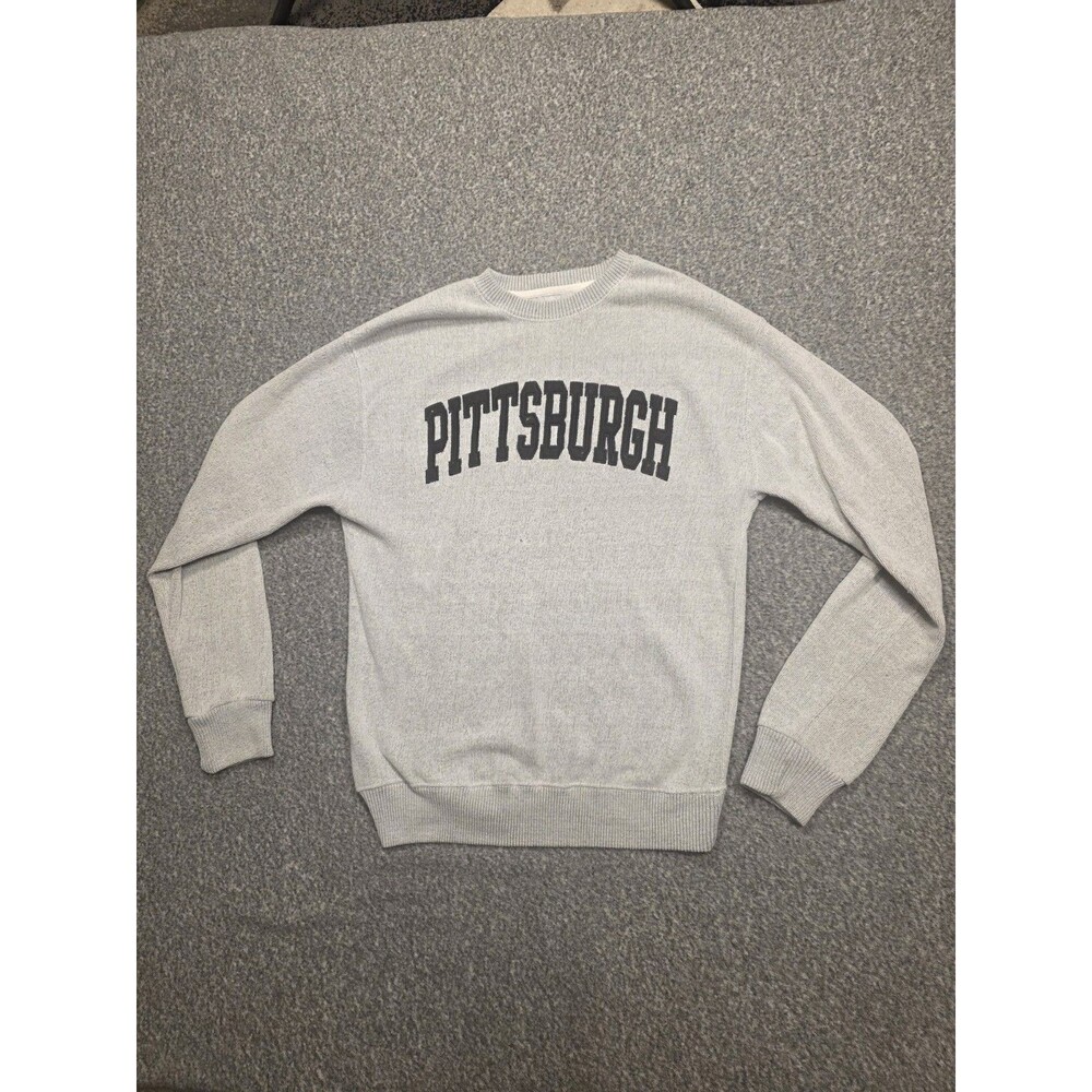 New York Popular Pittsburgh Gray Crewneck Sweatshirt Embroidered Graphic L